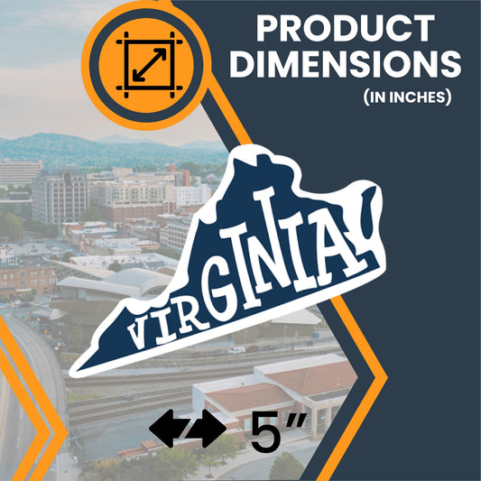 Magnet Me Up Virginia State Magnet, 5 Inches, Collectible US Shape Fridge Magnet, Full-Color UV Printed Vinyl, Durable Magnetic Decal, Historic Travel Gift, Made in The USA