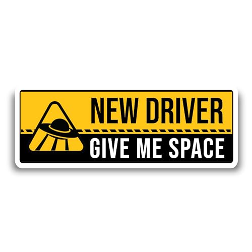 Magnet Me Up "Give Me Space" - Funny New Driver Magnet Decal - 3x8 Inches, Caution New Driver Sign, Full Color UV Print, Durable, Waterproof, Magnetic Vinyl for Vehicles, Great Gift, Made in USA