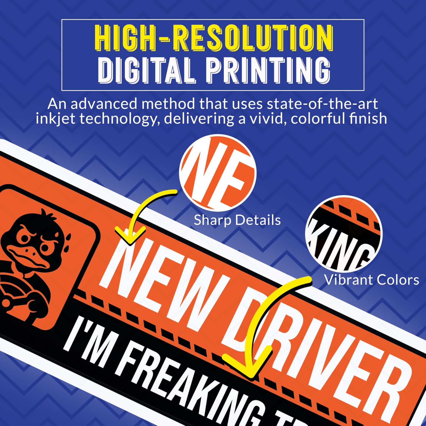 Magnet Me Up New Driver "I'm Freaking Trying" Magnet Decal - 3x8" Caution Sign, Learner Car Sign, UV Printed Full Color, Durable Waterproof Vinyl, New Driver Gift, Made in USA