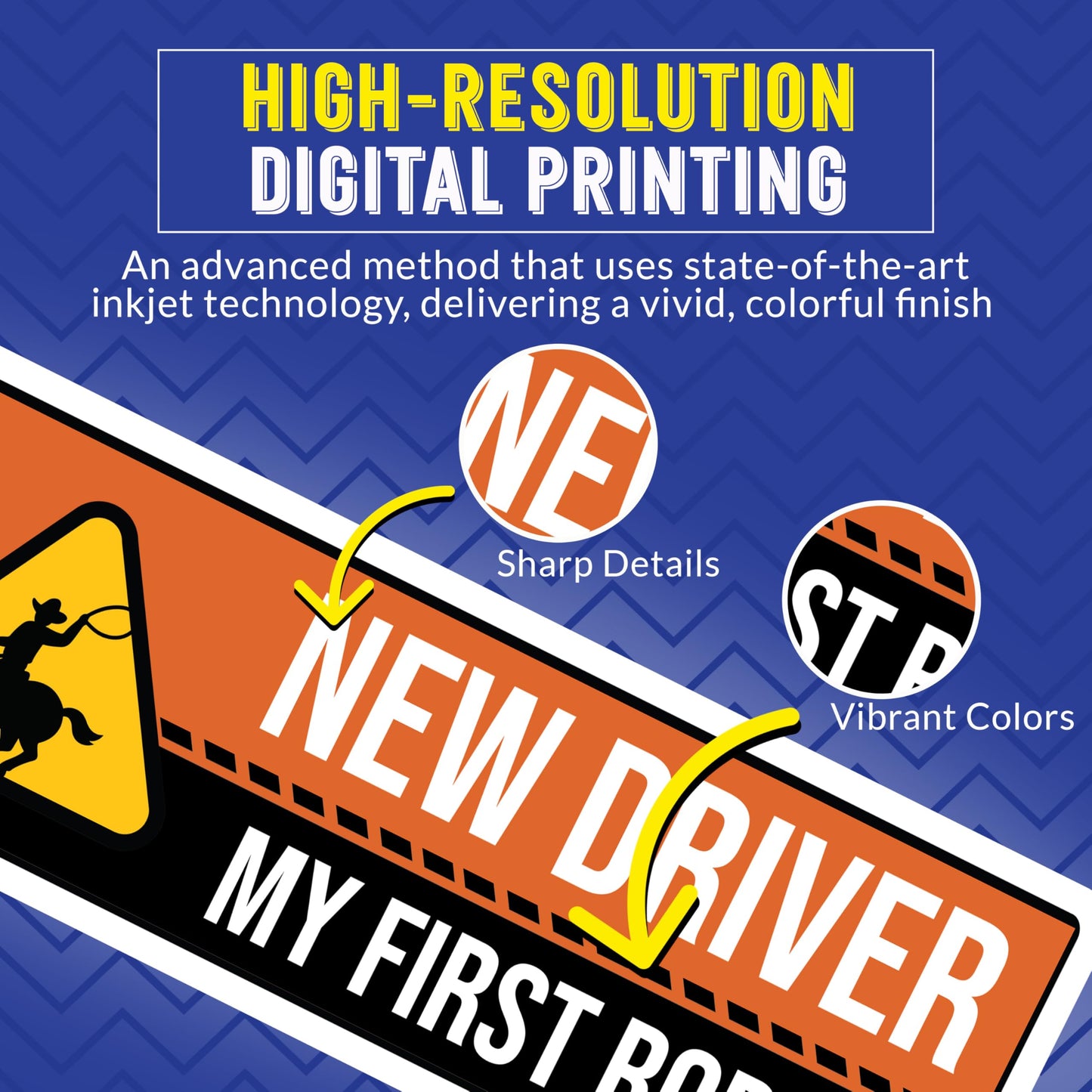 Magnet Me Up New Driver "My First Rodeo" Magnet Decal - 3x8 Inch Caution Sign, New Driver Magnet for Car, UV Printed Full Color, Durable Waterproof Vinyl, Great Gift, Made in USA
