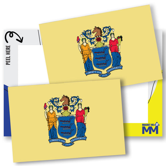 Magnet Me Up New Jersey Flag Sticker Decal 3x5" - 2 Pack, Waterproof Vinyl, State Pride Collectible, All-Surface State Flag Decals for Car, Laptop, Bumper, Cooler, New Jersey Gifts, Made in USA