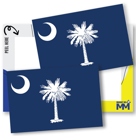 Magnet Me Up South Carolina Flag Sticker Decal 3x5" - 2 Pack, Waterproof Vinyl State Pride Collectible, All-Surface State Flag Decals for Car, Laptop, Bumper, South Carolina Gifts, Made in USA