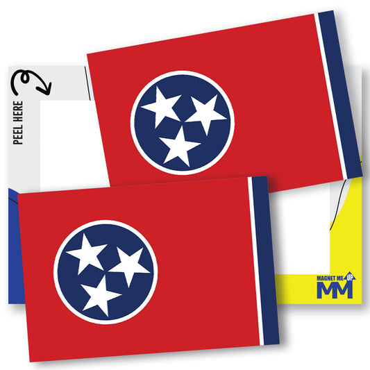 Magnet Me Up Tennessee Flag Sticker Decal 3x5" - 2 Pack, Waterproof Vinyl State Pride Collectible, All-Surface State Flag Decals for Car, Laptop, Bumper, Cooler, Tennessee Gifts, Made in USA