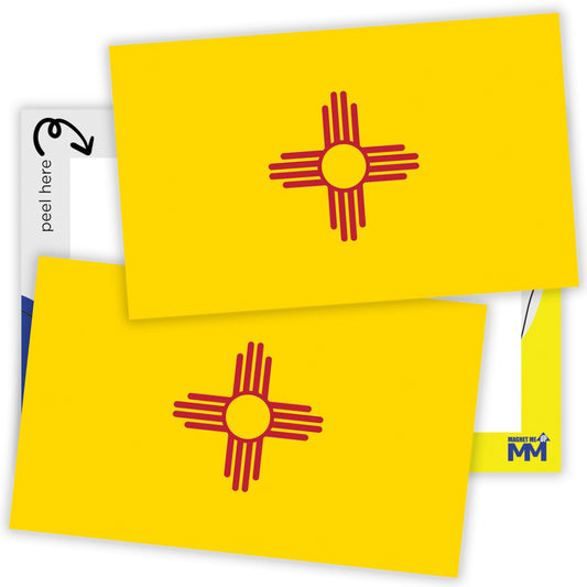 Magnet Me Up New Mexico Flag Sticker Decal 3x5 - 2 Pack, Waterproof Vinyl State Pride Collectible, All-Surface State Flag Decals for Car, Laptop, Bumper, Cooler - New Mexico Gifts, Made in USA