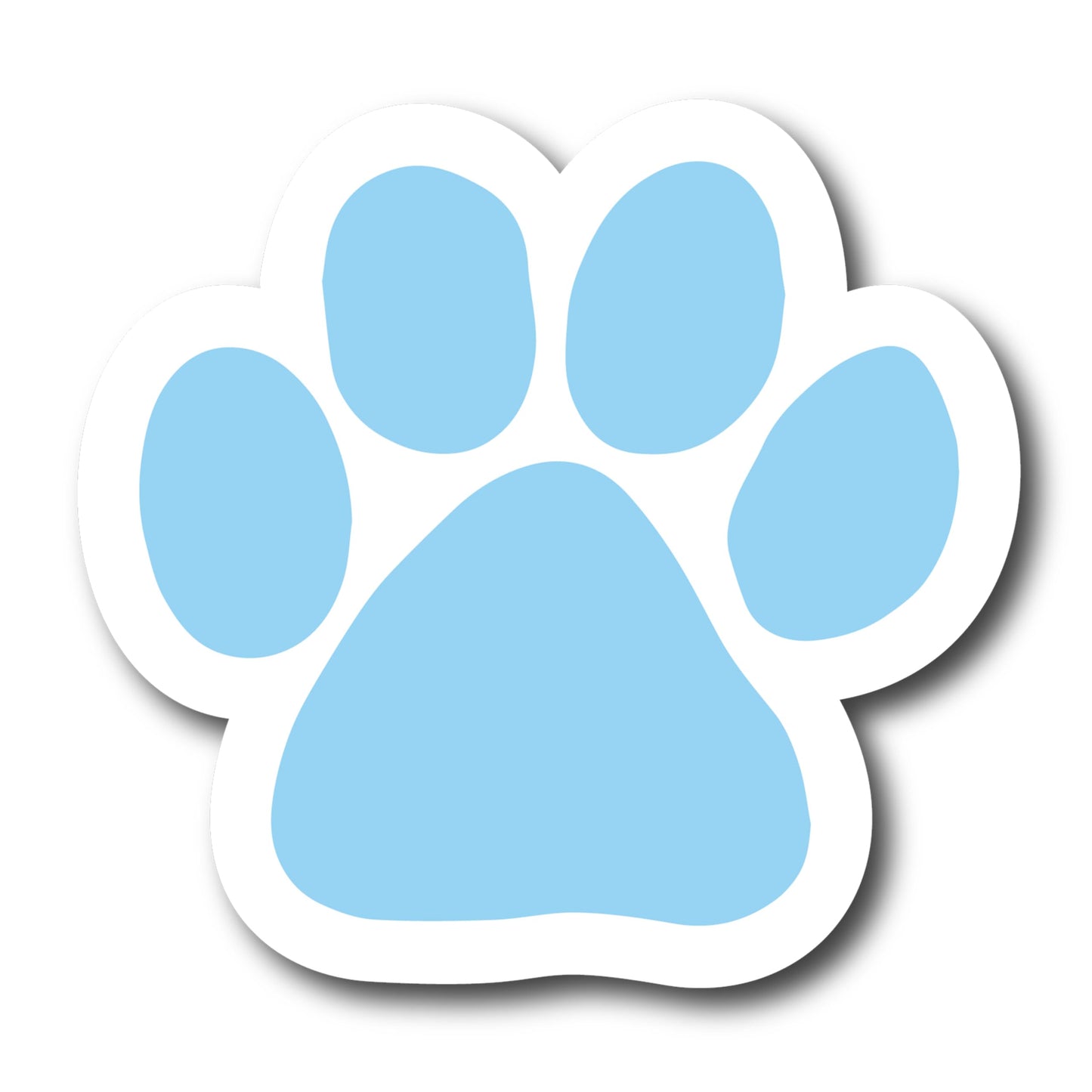Magnet Me Up Light Blue Paw Print Car Magnet - 5"x5" Heavy-Duty Weatherproof Vinyl, Magnetic Decal, Pet Lover Gift, Animal Rescue Support, Car, Fridge, Locker Decoration, Made in USA