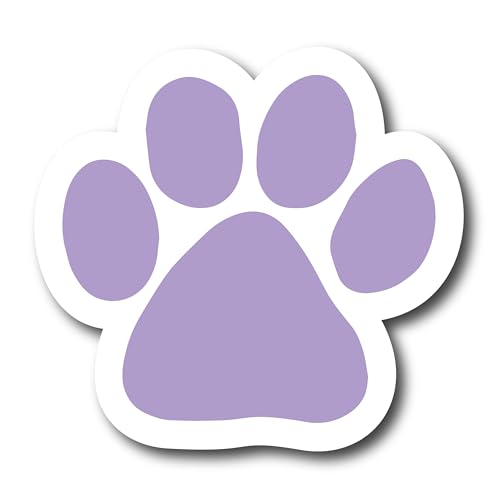Magnet Me Up Light Purple Paw Print Car Magnet - 5"x5" Heavy-Duty Weatherproof Vinyl, Magnetic Decal, Pet Lover Gift, Animal Rescue Support, Car, Fridge, Locker Decoration, Made in USA