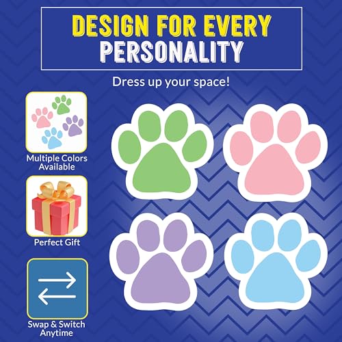 Magnet Me Up Light Purple Paw Print Car Magnet - 5"x5" Heavy-Duty Weatherproof Vinyl, Magnetic Decal, Pet Lover Gift, Animal Rescue Support, Car, Fridge, Locker Decoration, Made in USA