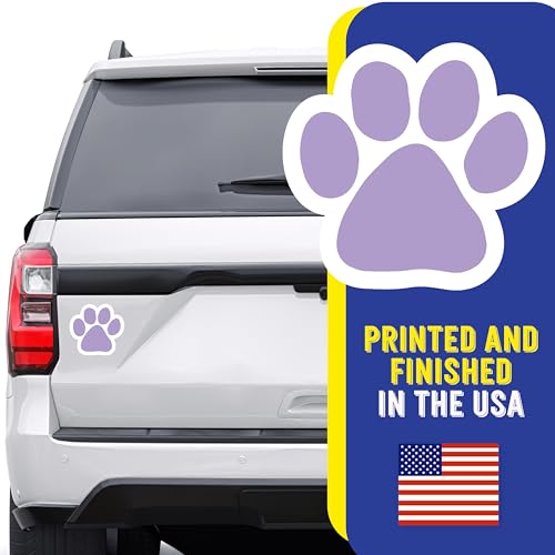 Magnet Me Up Light Purple Paw Print Car Magnet - 5"x5" Heavy-Duty Weatherproof Vinyl, Magnetic Decal, Pet Lover Gift, Animal Rescue Support, Car, Fridge, Locker Decoration, Made in USA