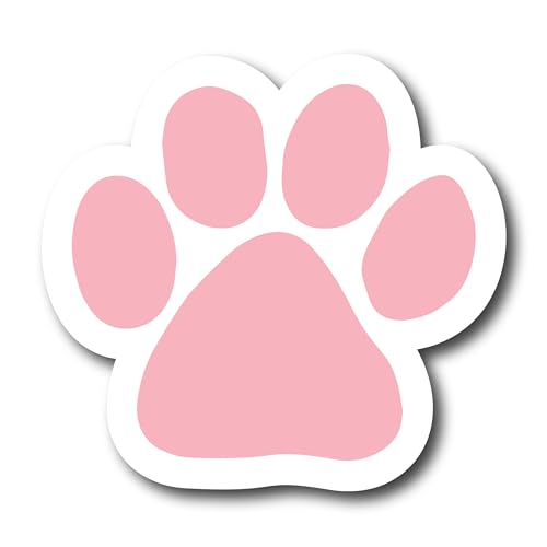 Magnet Me Up Light Pink Paw Print Car Magnet - 5"x5" Heavy-Duty Weatherproof Vinyl, Magnetic Decal, Pet Lover Gift, Animal Rescue Support, Car, Fridge, Locker Decoration, Made in USA