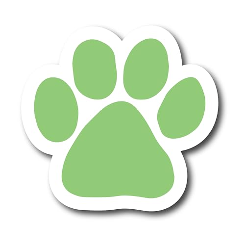 Magnet Me Up Light Green Paw Print Car Magnet - 5"x5" Heavy-Duty Weatherproof Vinyl, Magnetic Decal, Pet Lover Gift, Animal Rescue Support, Car, Fridge, Locker Decoration, Made in USA