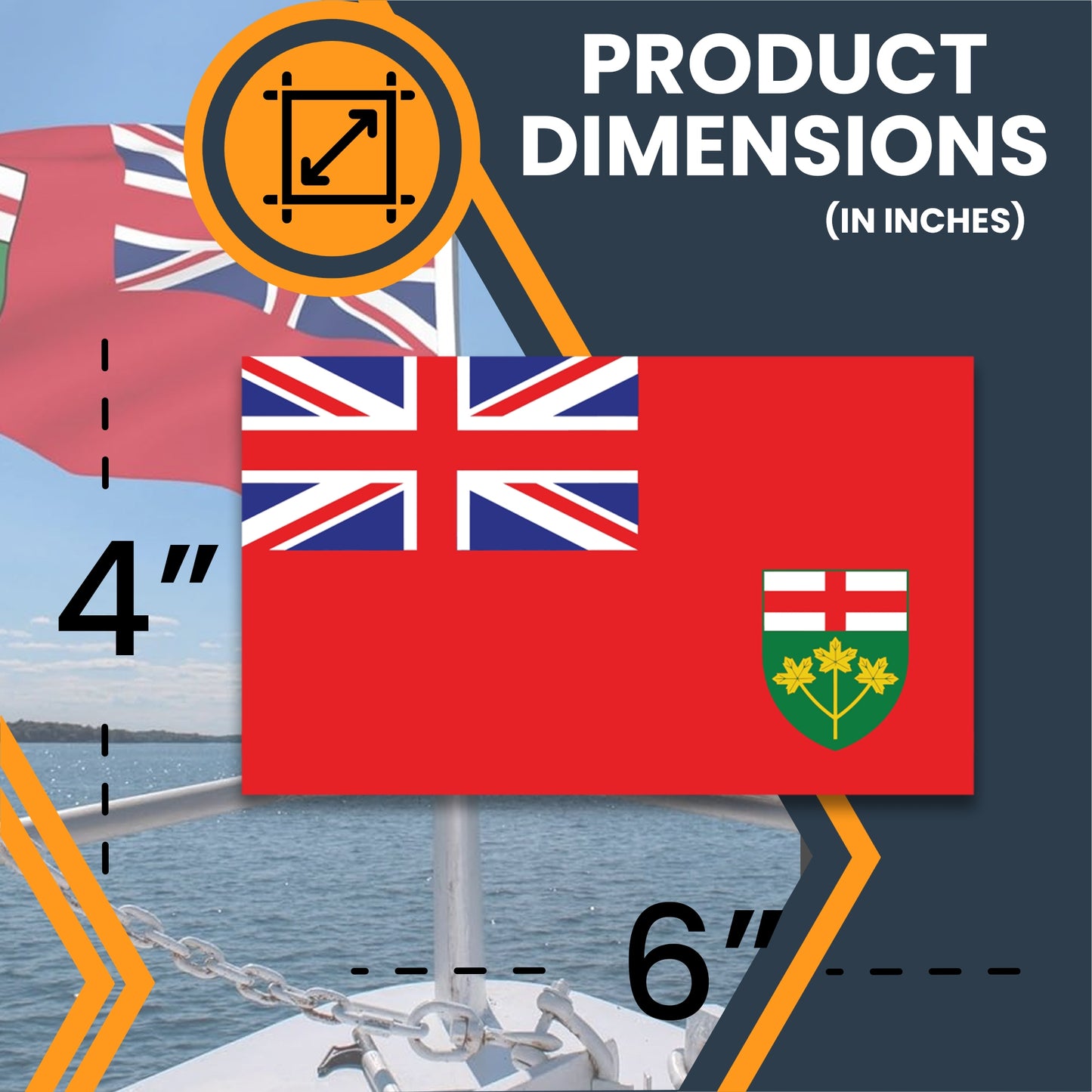 Magnet Me Up Ontario Flag Magnet, 4x6 Inches, Flexible Magnetic Decal, Heavy Duty Magnet Vinyl for Car, Truck, SUV, Fridge, Locker, Canadian Province Souvenir, Made in USA