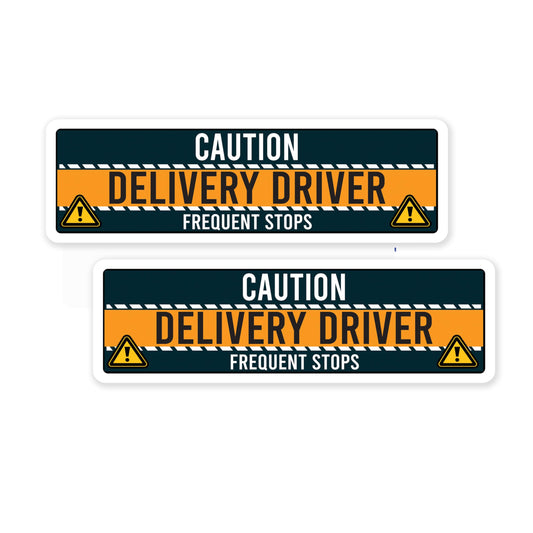 Magnet Me Up Caution Delivery Driver Frequent Stops Magnetic Decal, 10x3 Inch, 2 Pack, Delivery Essentials, for Cars, Trucks, Flex Drivers Magnet, Weatherproof, Full-Color Print, Made in USA