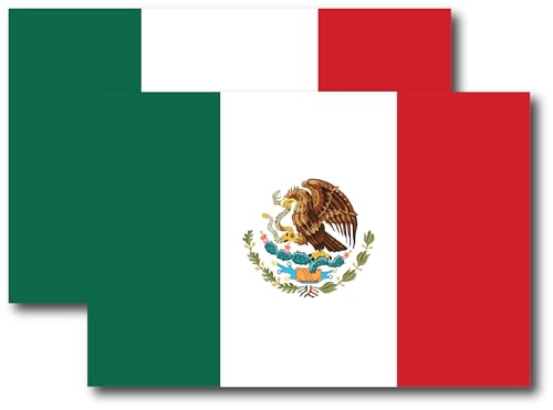 Magnet Me Up Mexico Mexican Flag Car Magnet - 4x6 Inches - 2 Pack, UV Printed Vinyl - Weatherproof, Durable Magnetic Decal - Patriotic Mexico Car Accessory - Fridge, Locker, Made in USA