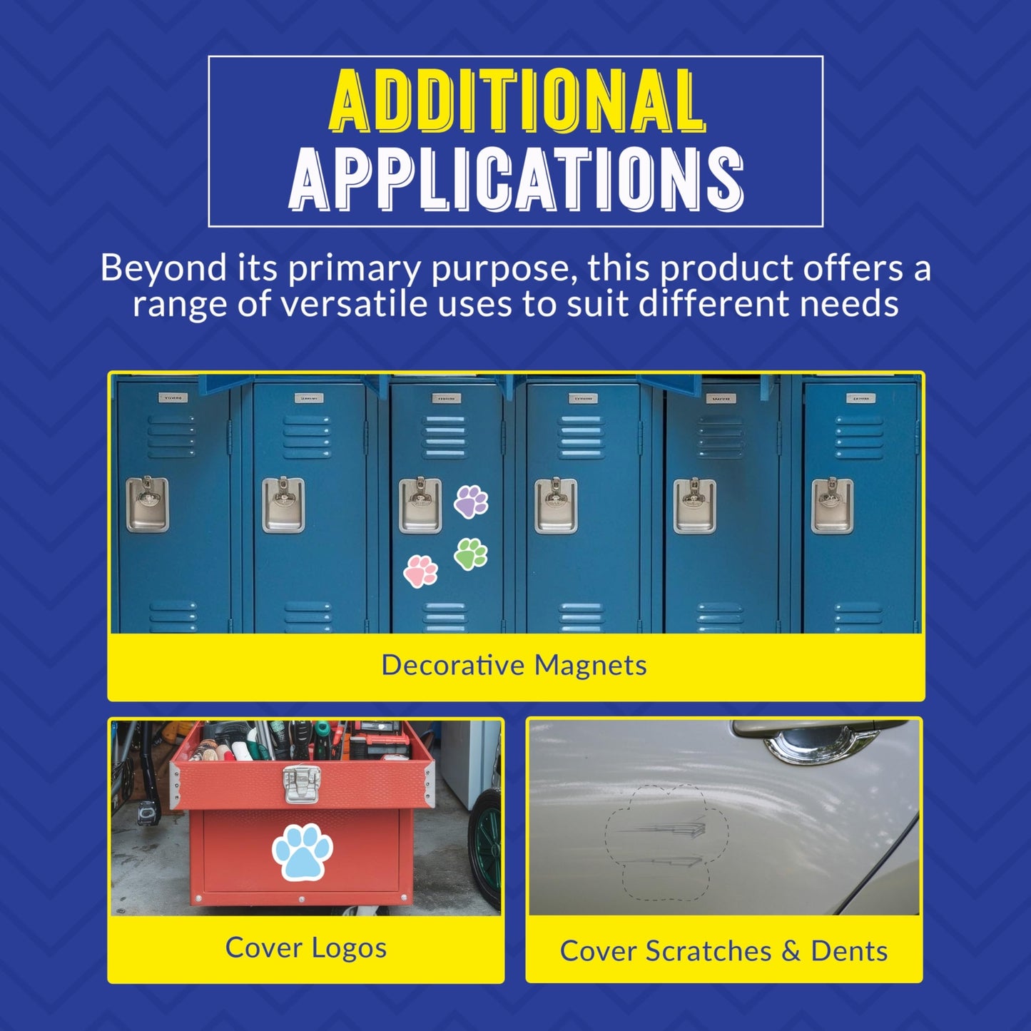 Magnet Me Up Paw Car Magnets - 5" 4-Pack Pastel Colors (Blue, Purple, Pink, Green) - Heavy-Duty Weatherproof Vinyl Magnetic Decals for Cars, Fridge, Locker, Gift for Dog & Animal Lovers, Made in USA