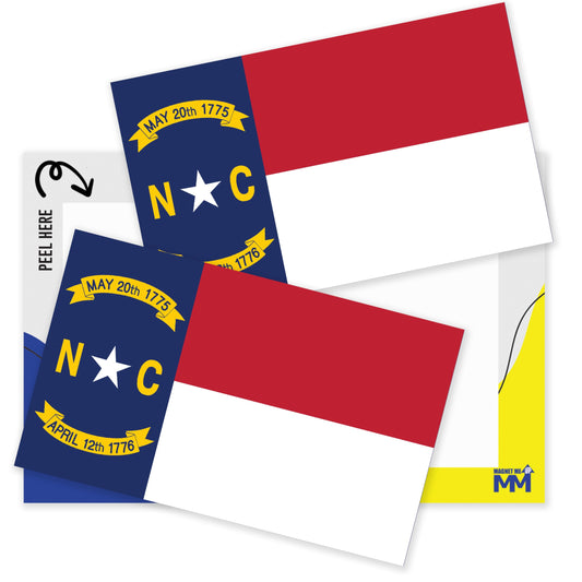 North Carolina Sticker Decal, US State Vinyl Bumper Sticker for Car, Laptop, Water Bottle, 2 Pack, Durable Weatherproof Adhesive, Full Color UV Print, Made in USA, Outdoor Safe Decal