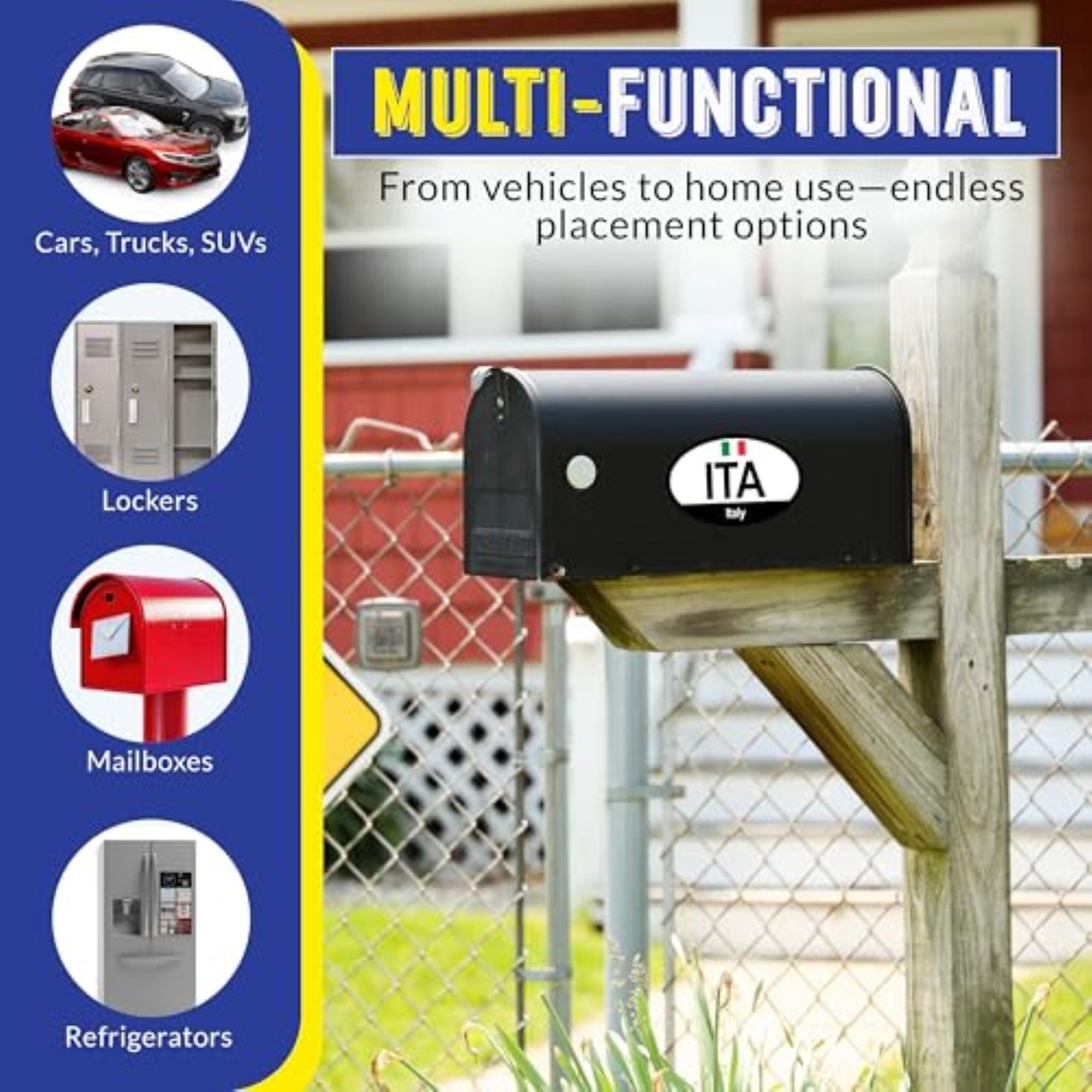 Magnet Me Up Italy ITA Country Code Magnetic Decal, Italian Flag Car Magnet, 4x6 Oval, Travel Souvenir Bumper Magnet for Vehicles, Fridge or Locker - Durable UV Printed Vinyl, Made in USA