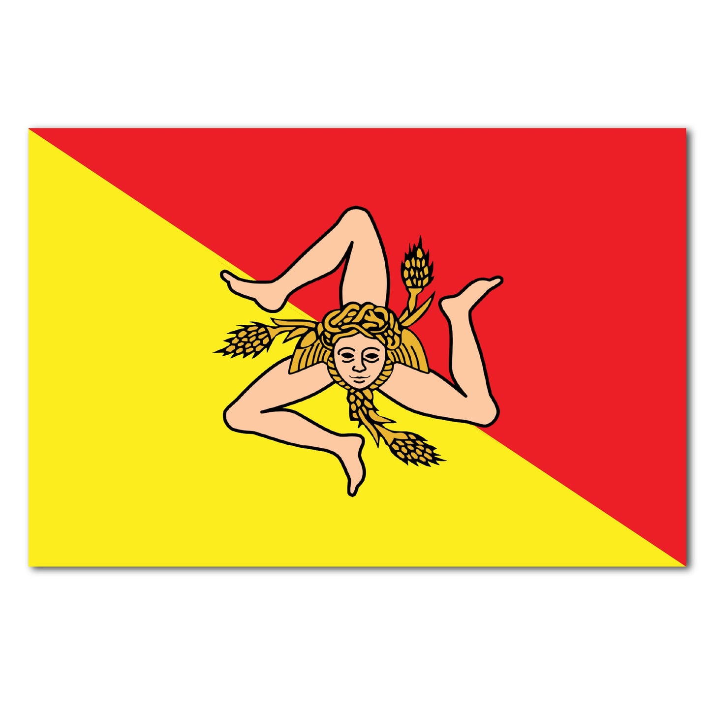 Magnet Me Up Italian Sicilian Flag Car Magnet, 4x6 Inch, Durable UV Printed Vinyl, Weatherproof Magnetic Decal for Cars, Fridge, Locker, Patriotic Sicily Italy Accessory, Travel Gift, Made in USA
