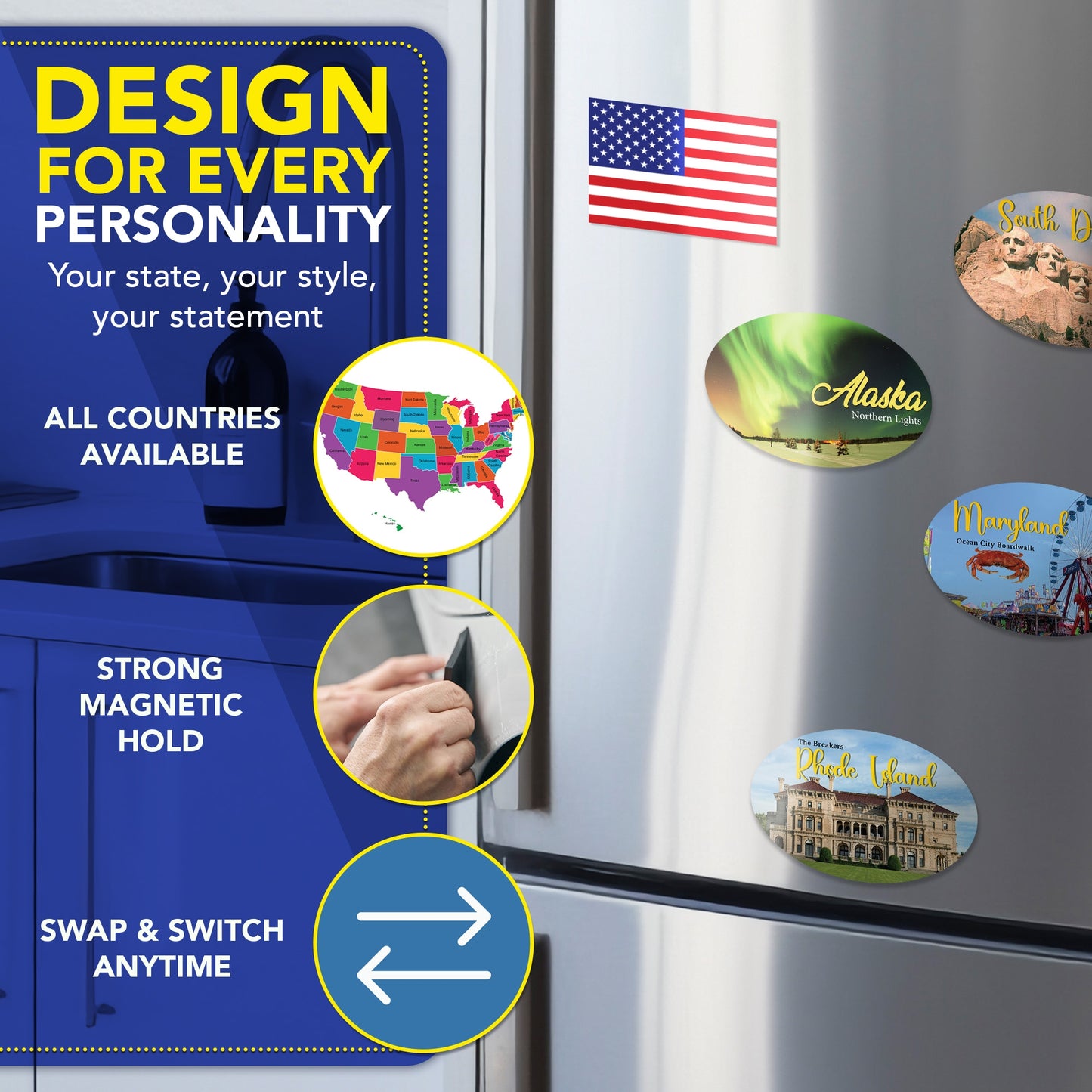 Magnet Me Up Alaska Northern Lights Magnetic Decal- 4x6 Oval Green Aurora Car Magnet, Travel Souvenir Bumper Magnet for Vehicles, Fridge or Locker - Durable UV Printed Vinyl, Made in USA