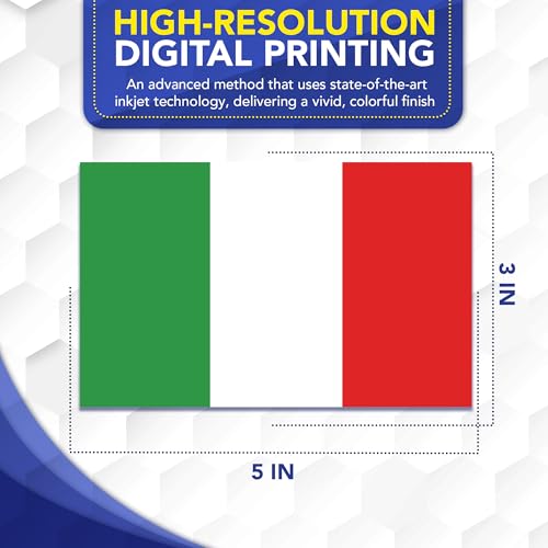 Magnet Me Up Italian Flag Car Magnet, 3x5 Inches, Italy Magnetic Decal for Vehicle, Refrigerator, Locker, Durable Full-Color Vinyl, UV Fade Resistant, Heavy Duty Weatherproof