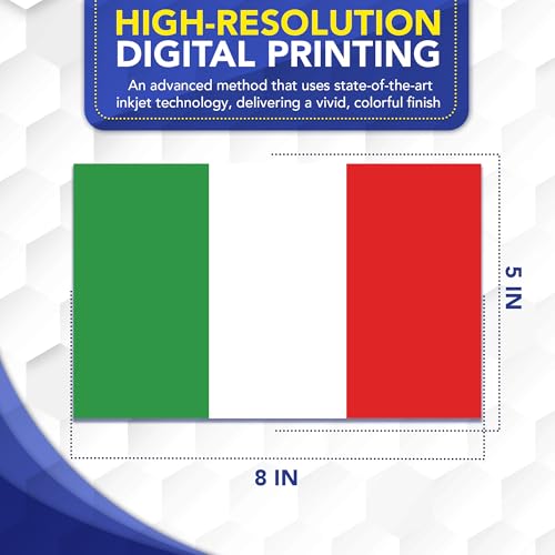 Magnet Me Up Italian Flag Car Magnet, 5x8 Inches, Italy Magnetic Decal for Vehicle, Refrigerator, Locker, Durable Full-Color Vinyl, UV Fade Resistant, Heavy Duty Weatherproof