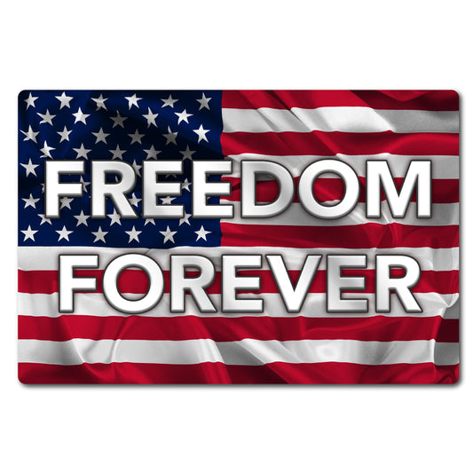 Magnet Me Up Freedom Forever American Flag Magnet - 4x6 Weatherproof Magnetic Vinyl Decal, Distressed USA Design for Car, Truck, Fridge, Patriotic American Gift