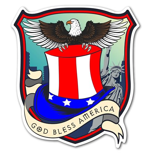Magnet Me Up Bald Eagle Shield Magnet - 5" Timeless American Emblem with Statue of Liberty, Weatherproof Magnetic Decal for Trucks, Outdoor Displays and Everyday Patriotism, Proudly Crafted in USA
