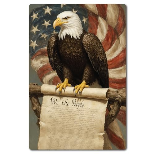 Magnet Me Up We The People Magnet - 4x6 Rectangular Bald Eagle & American Flag, Weatherproof, Fade-Resistant Magnetic Decal for Trucks, Mailboxes and Outdoor Displays, Proudly Crafted in The USA