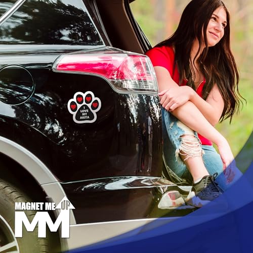 Magnet Me Up I Love My Akita Magnetic Decal - 5" Pawprint Shaped Magnet, Durable, Weatherproof, UV Printed Vinyl for Car, Fridge, Locker, Akita Dog Lover Gift, Japanese Breed Decor, Made in USA