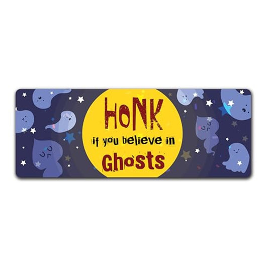 Magnet Me Up Honk If You Believe in Ghosts, Halloween Decorations, Party Favors Magnetic Decal, 3x8 Inches, Funny Spooky Car Magnet Gifts, Full-Color UV Printed Vinyl, Weatherproof, Made in The USA