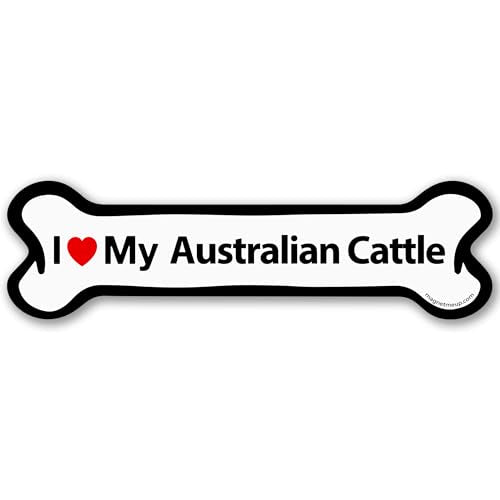 Magnet Me Up I Love My Australian Cattle Dog Bone Magnetic Decal, 2x7 Inches, UV Printed Vinyl, Dog Lover Gift, Pet Owner Accessory, Full-Color, Magnet for Cars, Trucks & SUVs, Made in The USA