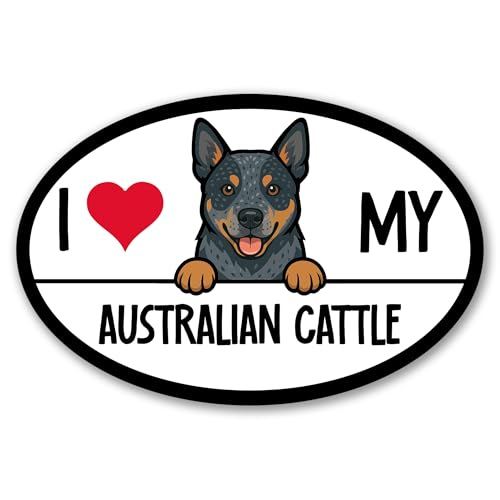 Magnet Me Up I Love My Australian Cattle Dog Oval Magnetic Decal, 4x6 Oval, UV Printed Vinyl, Dog Lover Gift, Pet Owner Accessory, Full-Color, Magnetl for Cars, Trucks & SUVs, Made in The USA