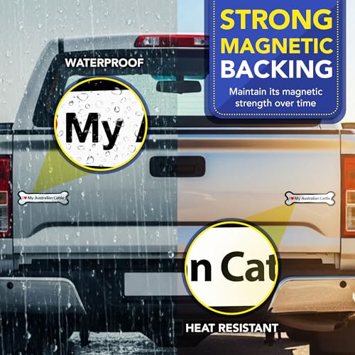 Magnet Me Up I Love My Australian Terrier Magnetic Decal - 2x7 Inches Bone Shaped Magnet for Cars, Trucks & SUV, Ideal Gift for Dog Lovers - UV Printed Vinyl, Weatherproof & Durable, Made in USA