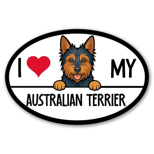 Magnet Me Up I Love My Australian Terrier Magnetic Decal - 4x6 Oval Shaped Magnet for Cars, Trucks & SUV, Ideal Gift for Dog Lovers - UV Printed Vinyl, Weatherproof & Durable, Made in USA