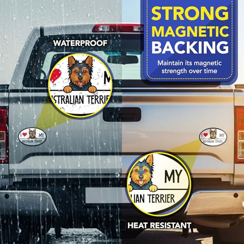 Magnet Me Up I Love My Australian Terrier Magnetic Decal - 4x6 Oval Shaped Magnet for Cars, Trucks & SUV, Ideal Gift for Dog Lovers - UV Printed Vinyl, Weatherproof & Durable, Made in USA