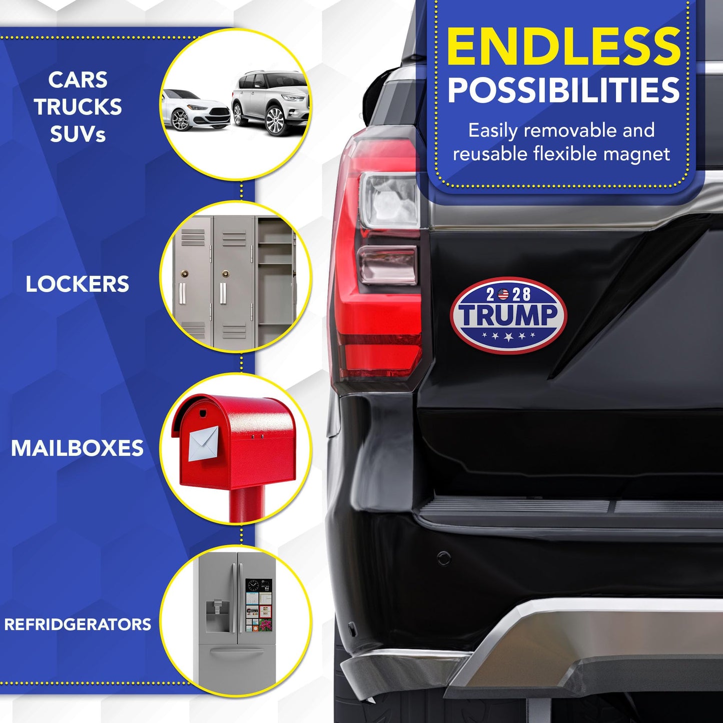 Magnet Me Up Trump 2028 Car Magnet, 4x6 Inches, Election 2028 Magnetic Decal, Durable UV Printed Vinyl, Weatherproof, Full-Color Political Campaign Item, Made in USA