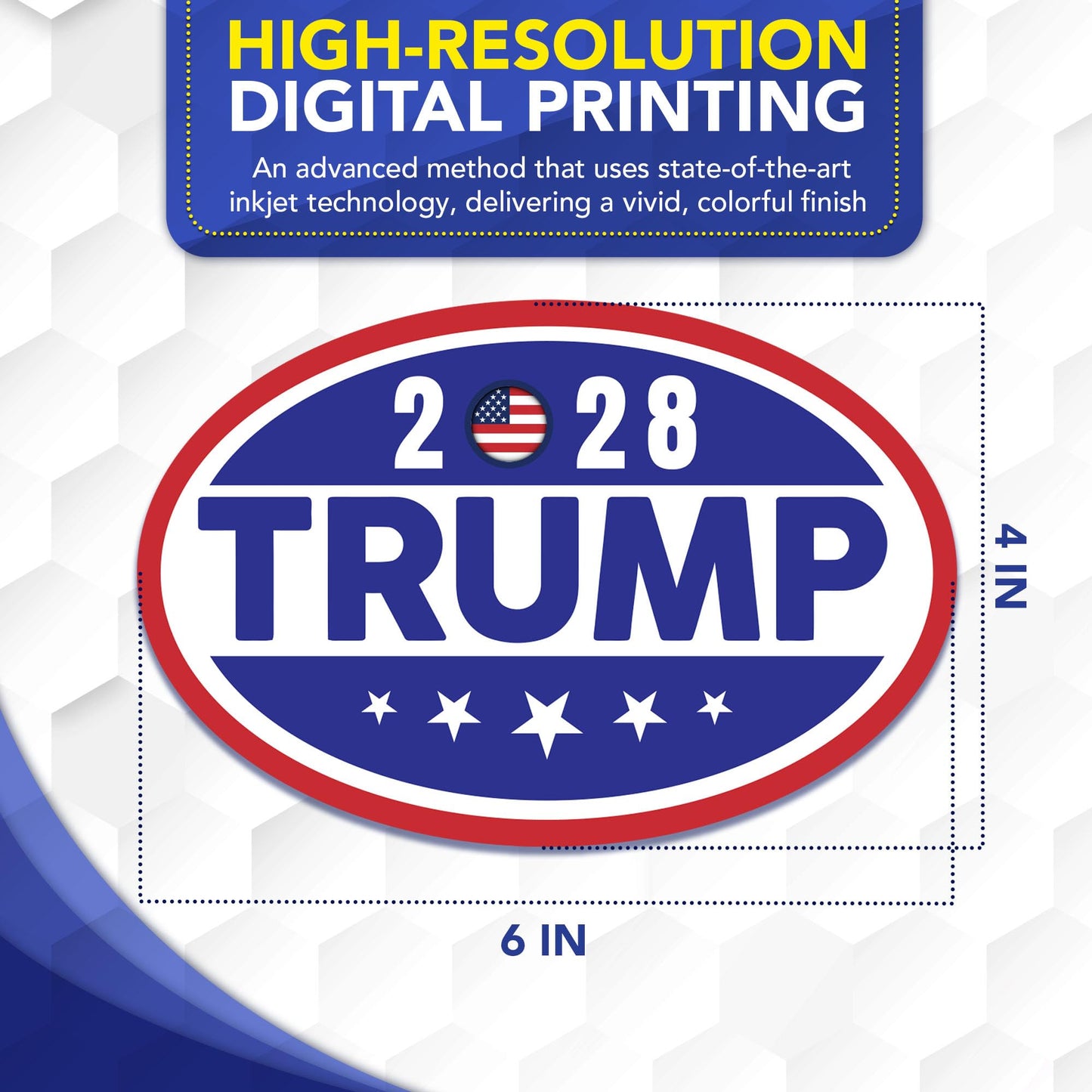 Magnet Me Up Trump 2028 Car Magnet, 4x6 Inches, Election 2028 Magnetic Decal, Durable UV Printed Vinyl, Weatherproof, Full-Color Political Campaign Item, Made in USA