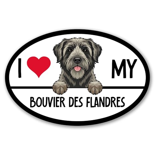 Magnet Me Up I Love My Bouvier des Flandres Dog Magnet - 4x6 Oval Full-Color UV Printed Magnet for Cars, Trucks & SUV Bouvier des Flandres Gift Made in The USA