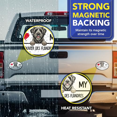 Magnet Me Up I Love My Bouvier des Flandres Dog Magnet - 4x6 Oval Full-Color UV Printed Magnet for Cars, Trucks & SUV Bouvier des Flandres Gift Made in The USA