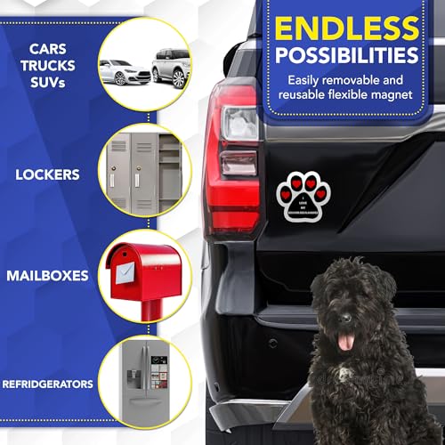 Magnet Me Up I Love My Bouvier des Flandres Dog Pawprint Magnet - 5 Inch Full-Color UV Printed Magnet for Cars, Trucks & SUV Bouvier des Flandres Gift Made in The USA