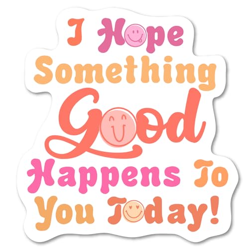 Magnet Me Up I Hope Something Good Happens to You Today Car Magnet - 5x4.75 Inches Positive Quote Retro Smiley Design, Full-Color UV Printed Vinyl Magnetic Decal for Cars, Trucks & SUV, Made in USA