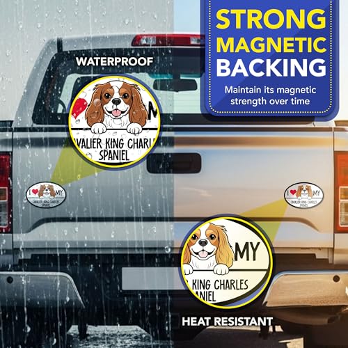 Magnet Me Up I Love My Cavalier King Charles Spaniel Car Magnet 4x6 Oval - Durable UV Printed Magnetic Decal for Cars, Trucks & SUV, Dog Lover Gift, Made in The USA