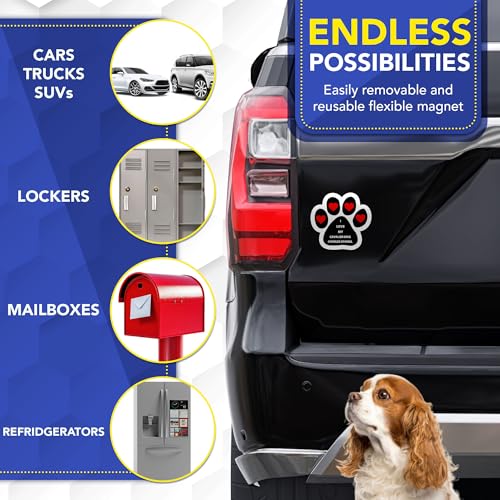 Magnet Me Up I Love My Cavalier King Charles Spaniel Pawprint Car Magnet 5 Inch - Durable UV Printed Magnetic Decal for Cars, Trucks & SUV, Dog Lover Gift, Made in The USA