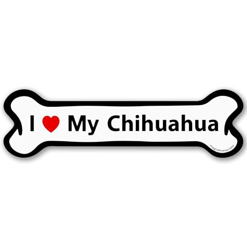 Magnet Me Up I Love My Chihuahua Dog Bone Car Magnet - 2x7 Inches Magnetic Decal for Cars, Trucks & SUV - Cute Chihuahua Gift for Dog Lovers, Weatherproof UV Printed, Made in The USA