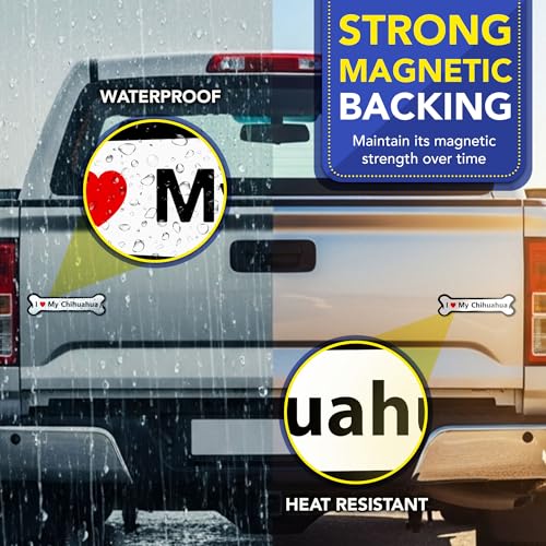 Magnet Me Up I Love My Chihuahua Dog Bone Car Magnet - 2x7 Inches Magnetic Decal for Cars, Trucks & SUV - Cute Chihuahua Gift for Dog Lovers, Weatherproof UV Printed, Made in The USA