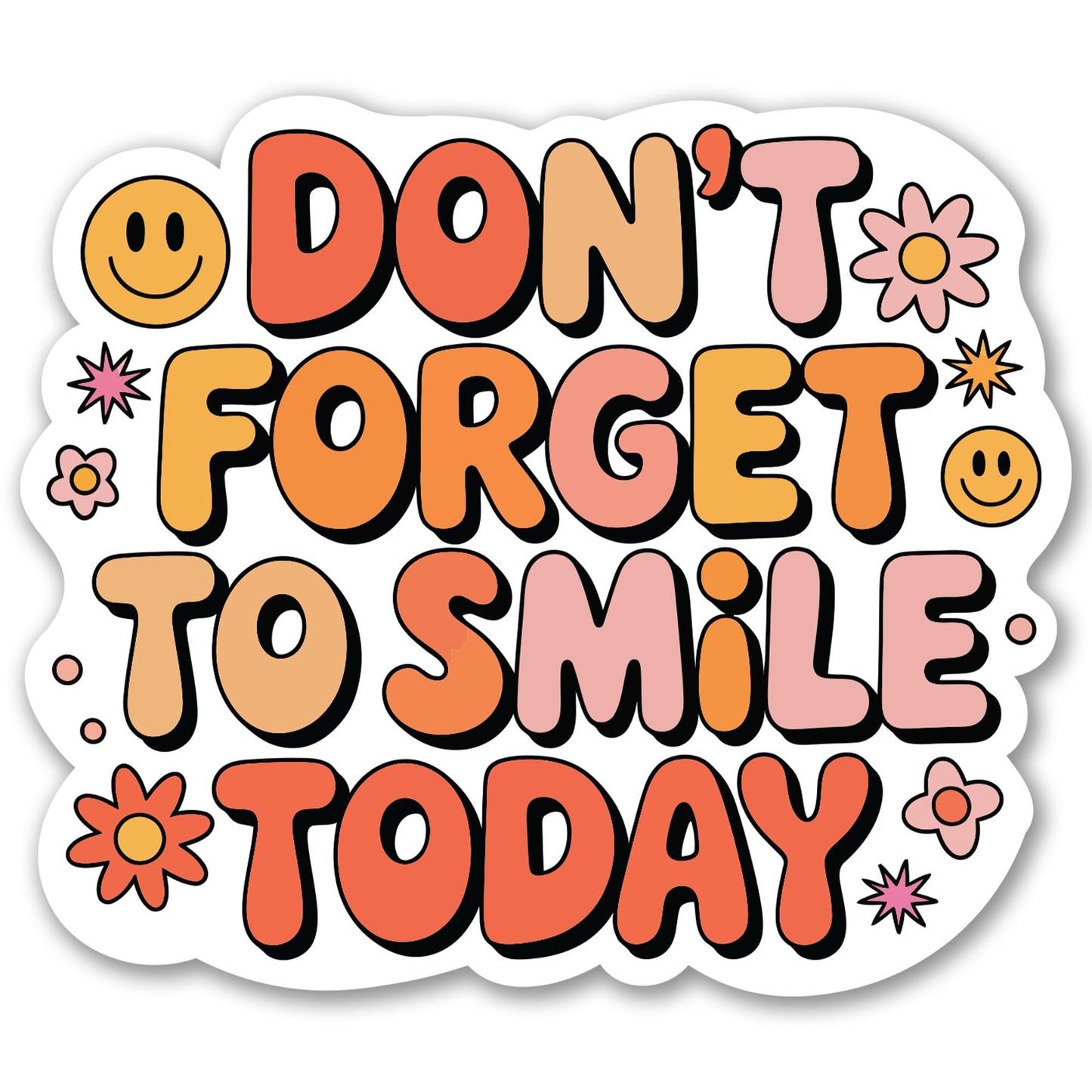 Magnet Me Up Don?t Forget to Smile Today Car Magnet - 4x5 Inches Retro Positive Quote Magnetic Decal for Cars, Lockers & Fridge - Full Color UV Printed, Durable Weatherproof Vinyl, Made in USA