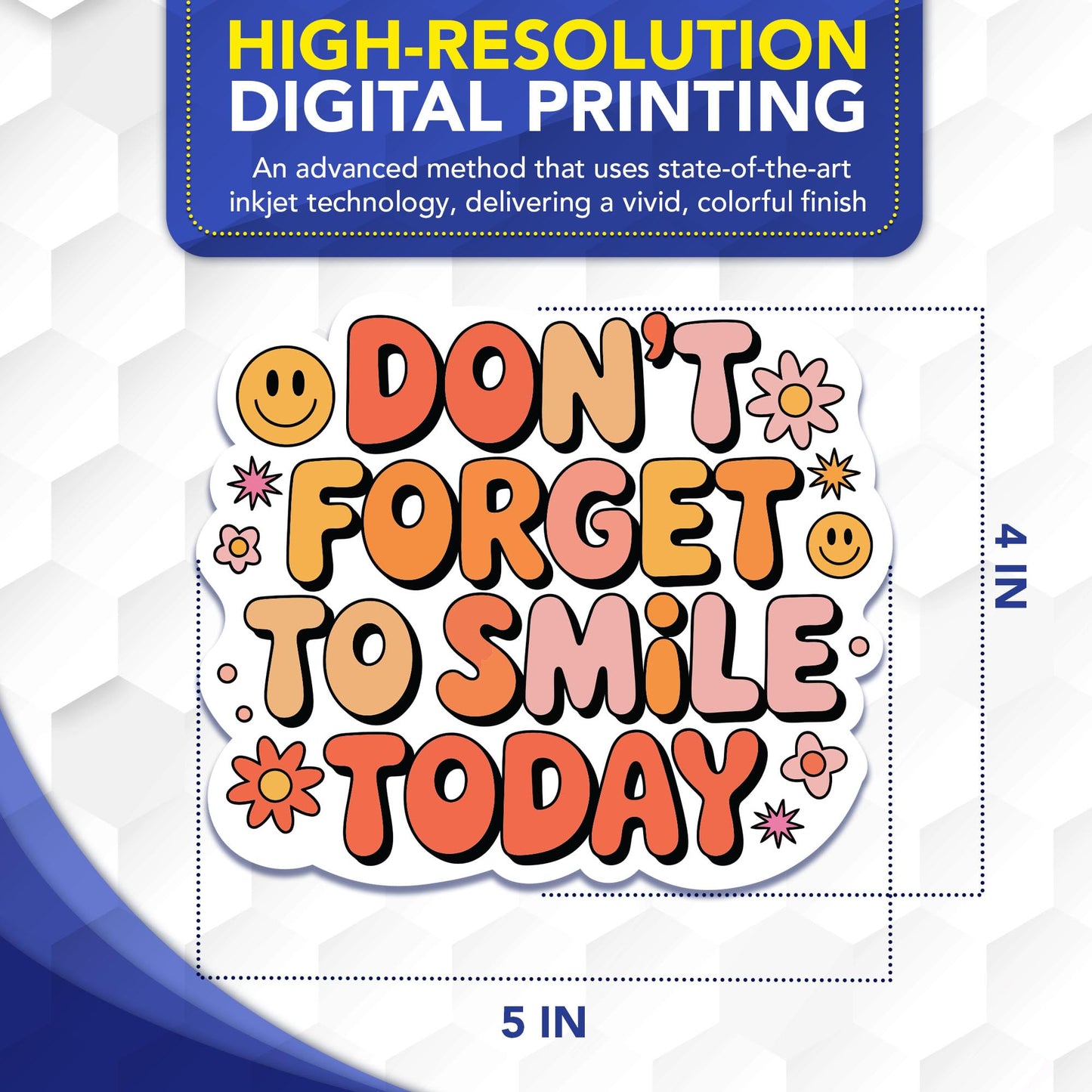 Magnet Me Up Don?t Forget to Smile Today Car Magnet - 4x5 Inches Retro Positive Quote Magnetic Decal for Cars, Lockers & Fridge - Full Color UV Printed, Durable Weatherproof Vinyl, Made in USA