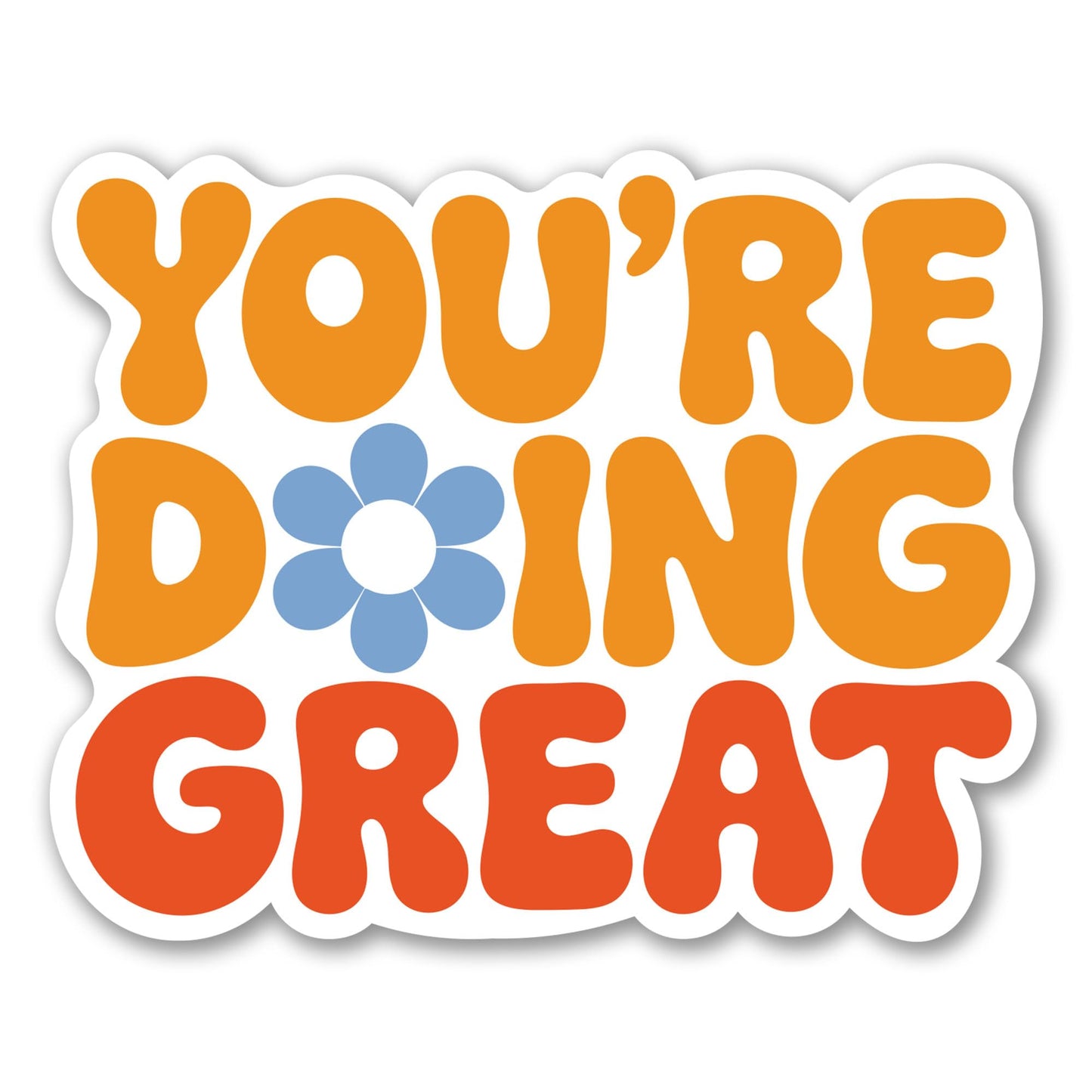 Magnet Me Up You’re Doing Great Motivational Magnetic Decal for Cars, Trucks & SUV - 5x4 Inches Inspirational Retro Positive Quote Accessories Car Magnet Gift, Full-Color UV Printed Vinyl, Made in USA