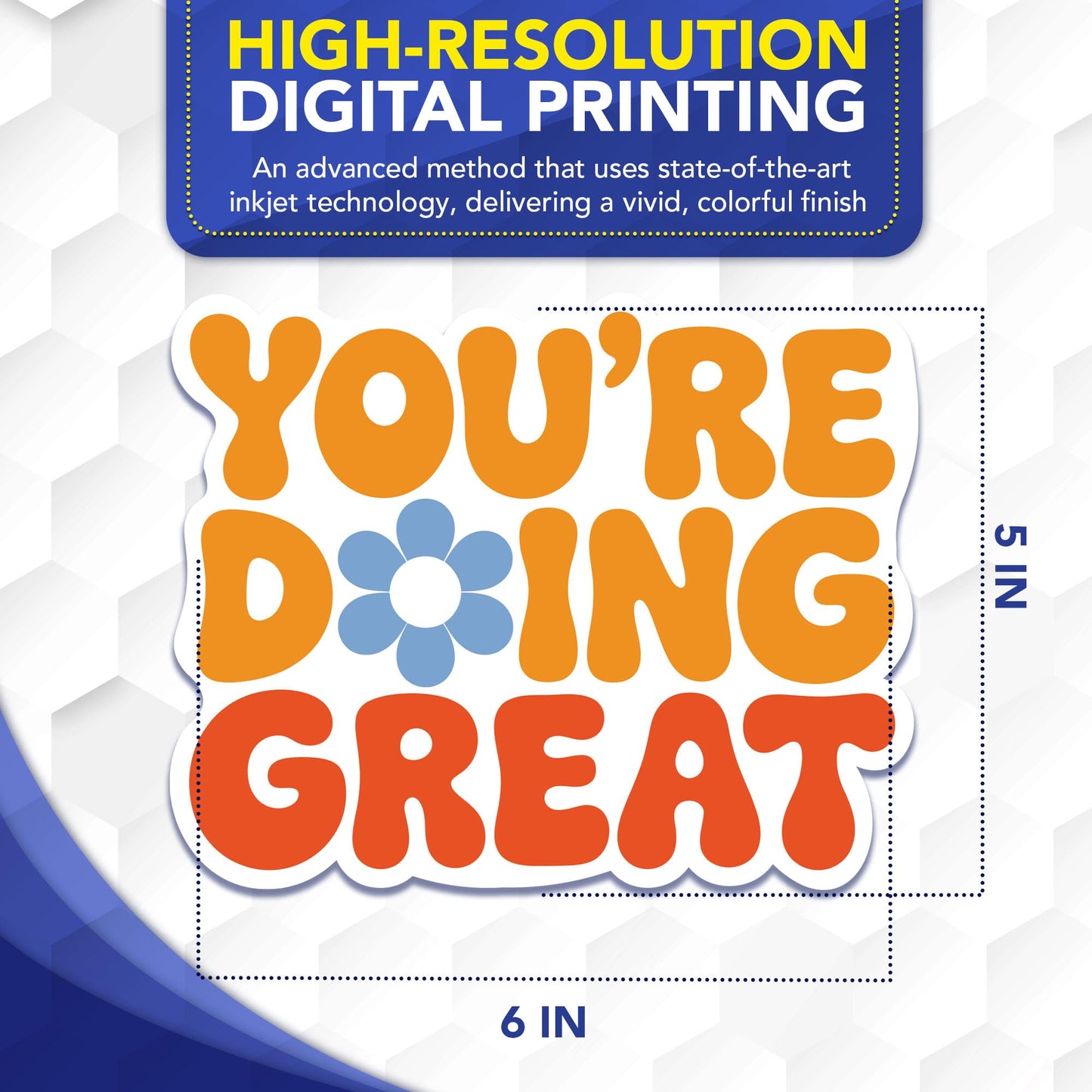 Magnet Me Up You’re Doing Great Motivational Magnetic Decal for Cars, Trucks & SUV - 5x4 Inches Inspirational Retro Positive Quote Accessories Car Magnet Gift, Full-Color UV Printed Vinyl, Made in USA