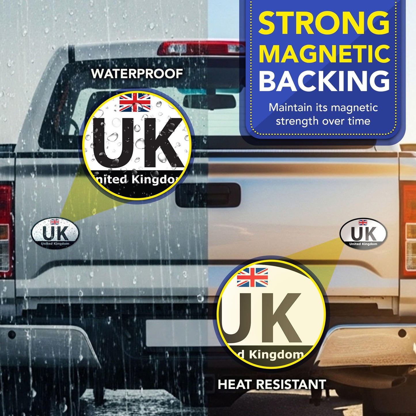 Magnet Me Up United Kingdom UK - 4x6 Oval Car Magnet for Cars, Fridge or Locker, British Flag Magnetic Decal Accessories, Full-Color UV Printed, Weatherproof Durable Vinyl, Made in The USA