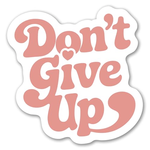 Magnet Me Up Don’t Give Up Car Magnet - 5x5 Inches Positive Quote Magnetic Decal for Cars, Fridge or Locker, Full-Color UV Printed Magnet Gifts & Accessories, Vinyl, Weatherproof, Made in The USA